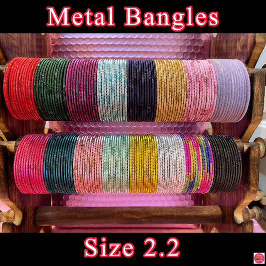 Metal Bangles Various Colours- Size 2.2