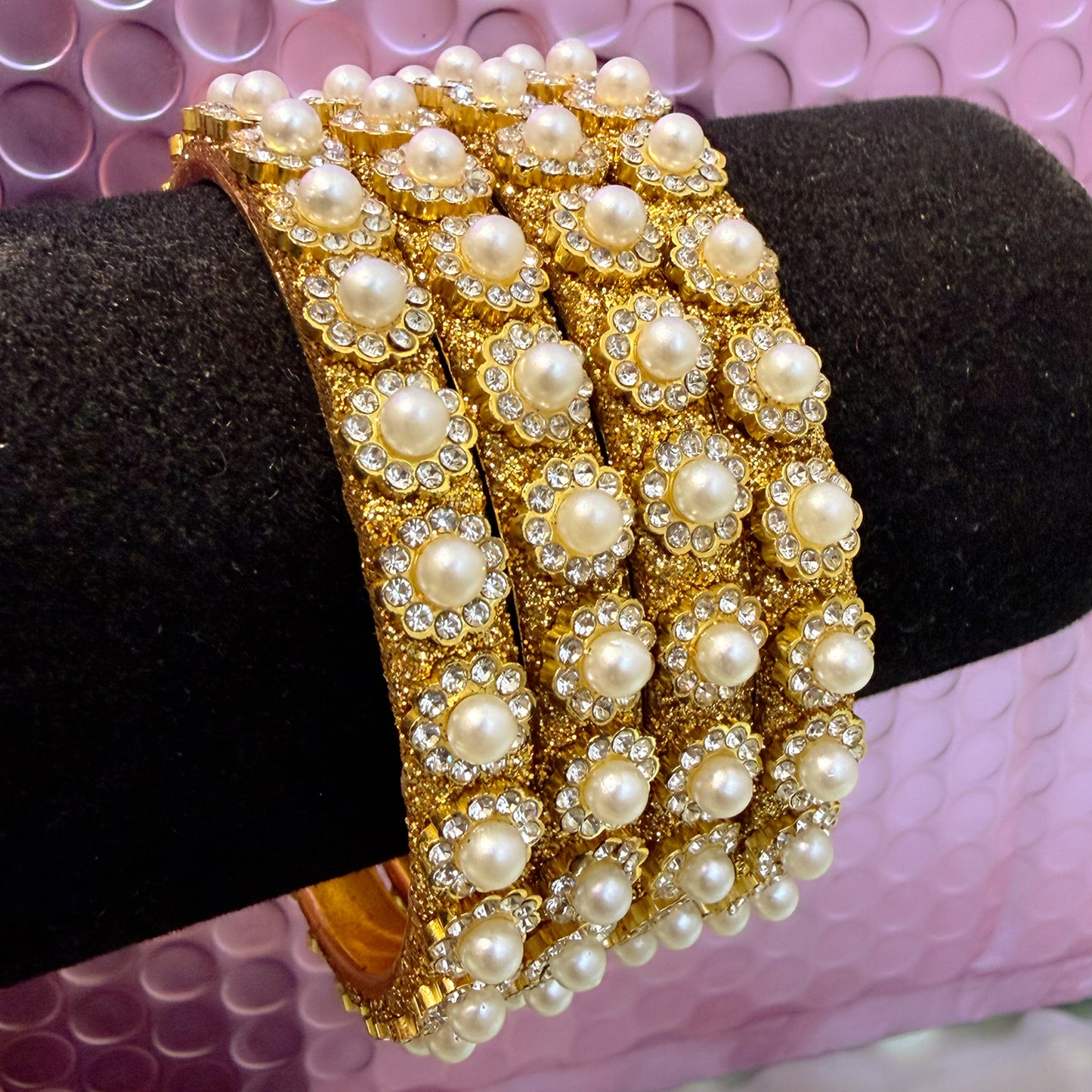 Gold Pearl Metal Karas