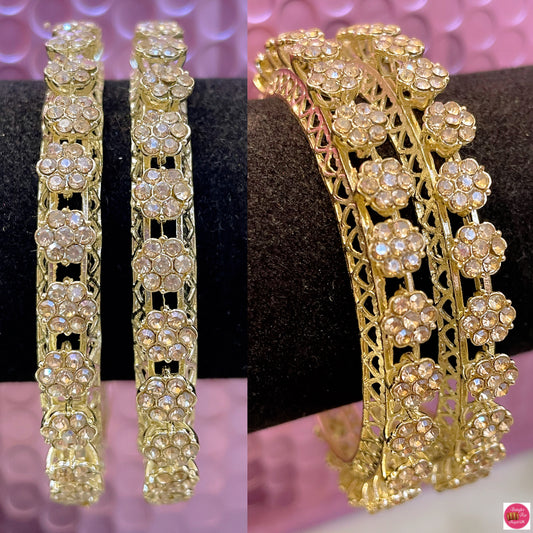 Gold Zirconia Flower Karas