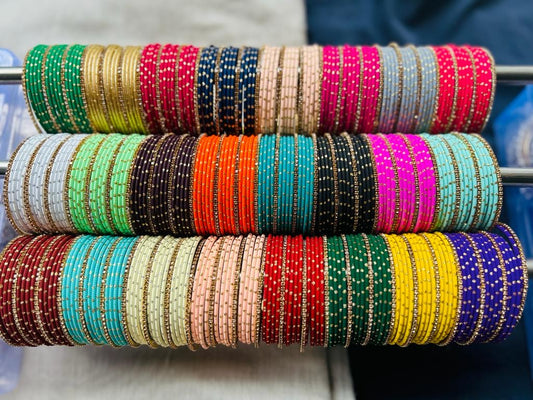 Zirconia Metal Bangles- Combo of any 10 sets