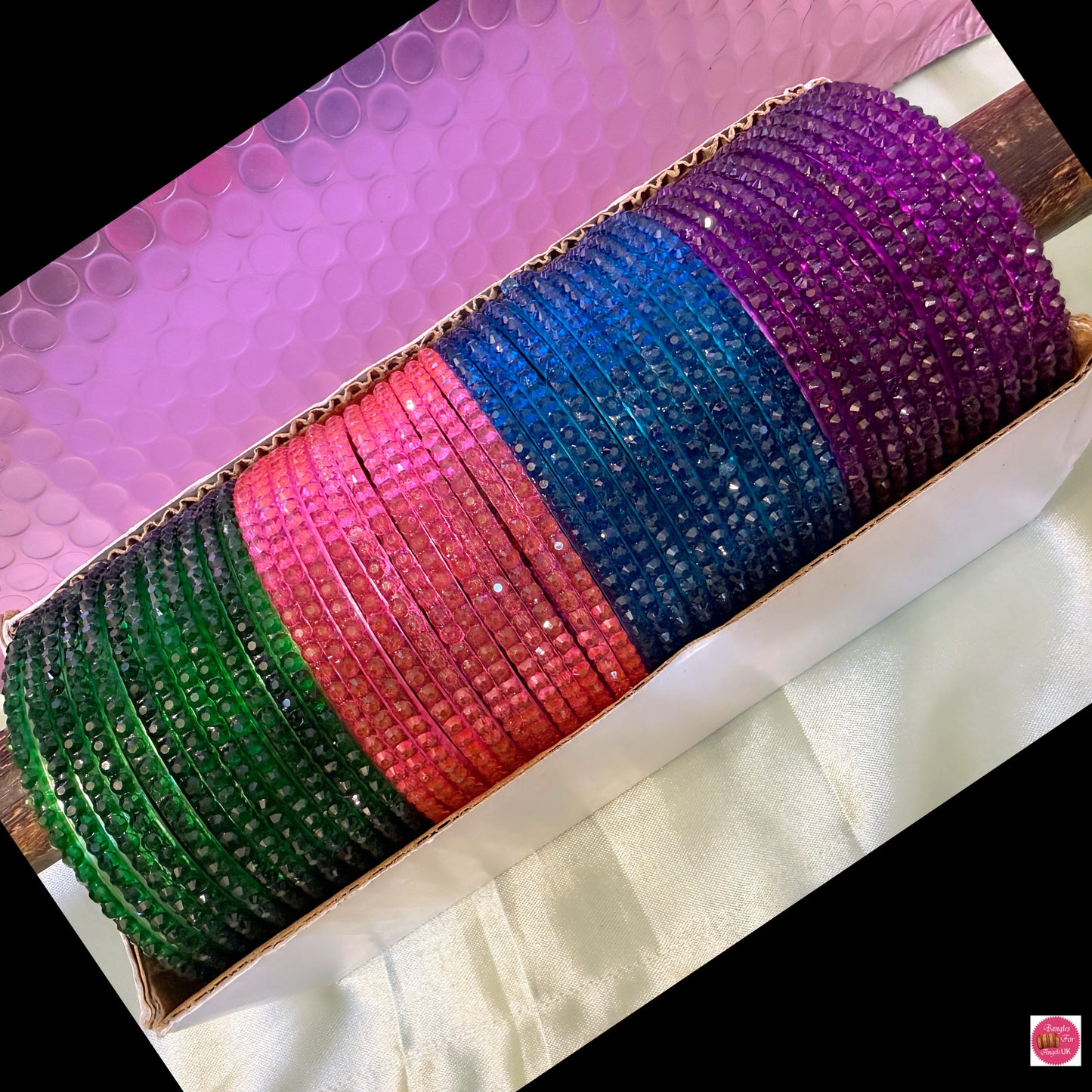 Drop Glass Bangles Combo- Size 2.8