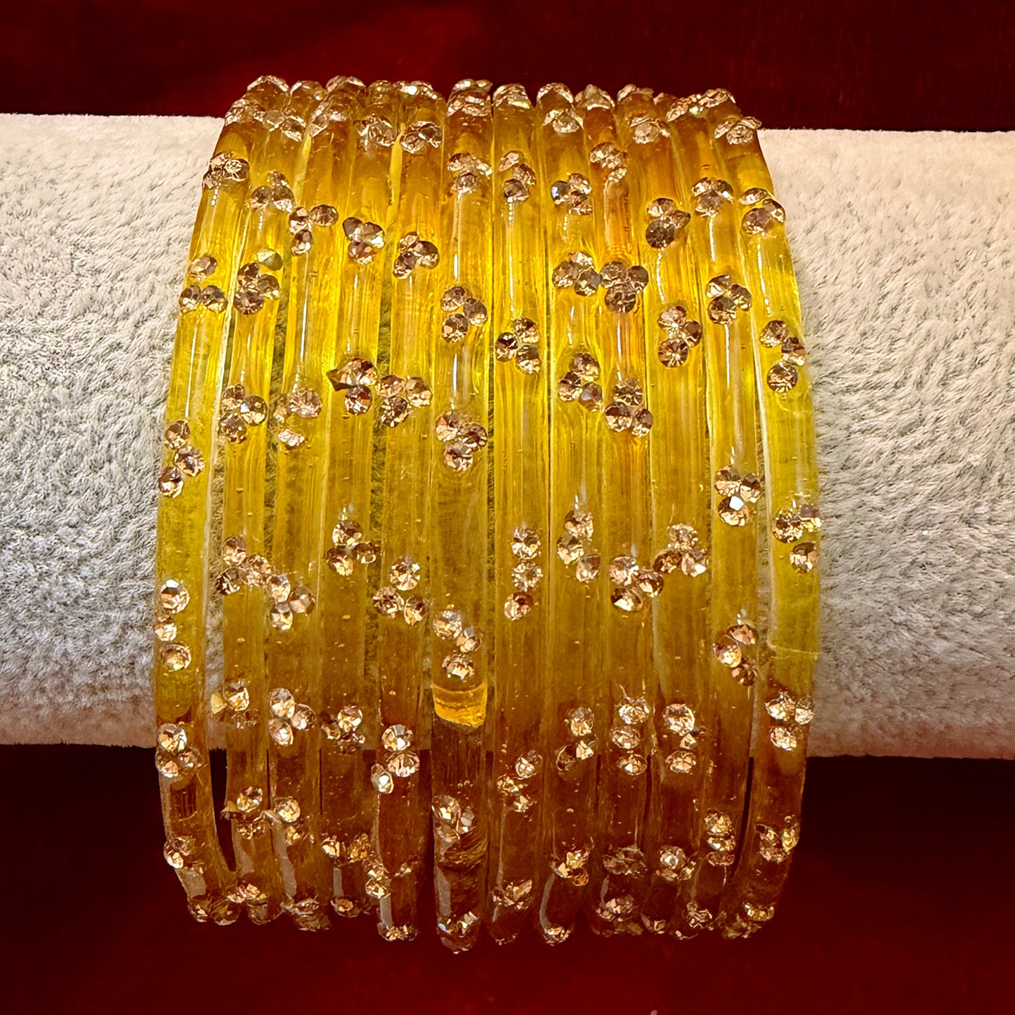Zirconia Glass Bangles in various Colours- Size 2.6/2.8