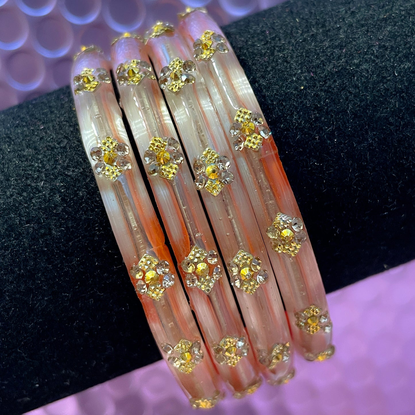 Designer Glass Bangles Karas- Size 2.4