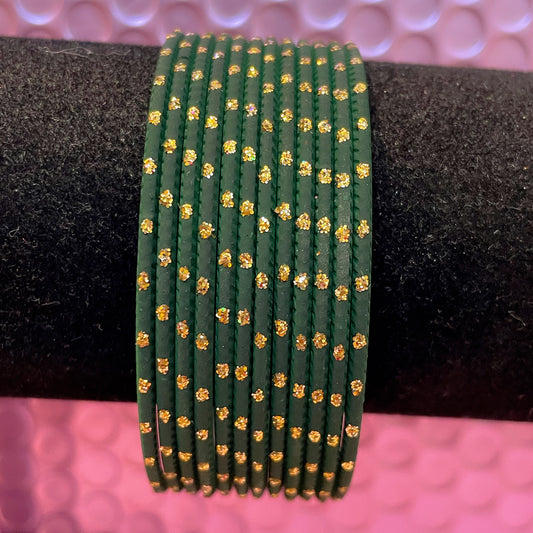 Deep Green Metal Bangles Set