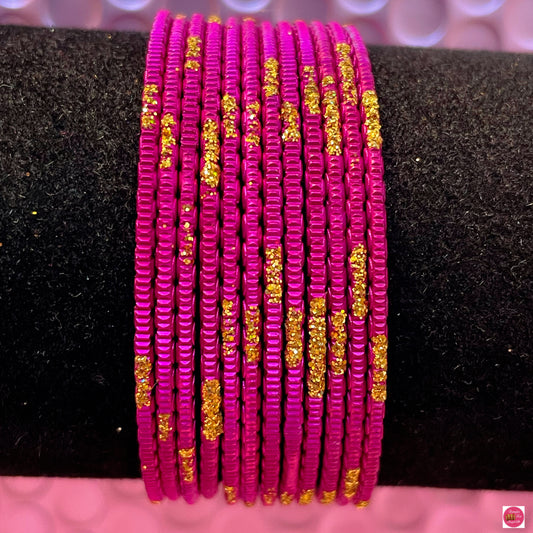 Kids Hot Pink Metal Bangles