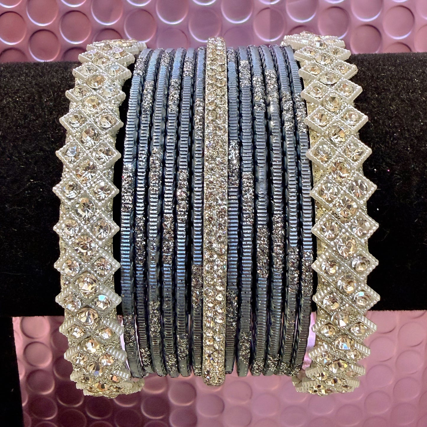 Silver Metal Bangles Sets in various colors