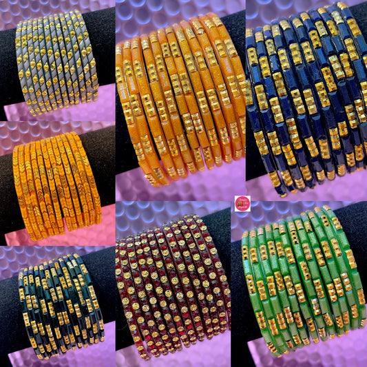 Designer Glass Bangles- Size 2.4