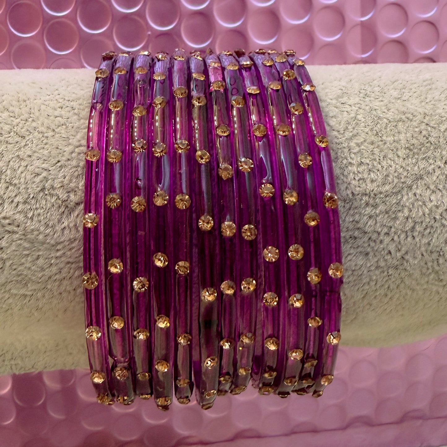Stone Glass Bangles in various colours- Size 2.2/2.4/2.6/2.8