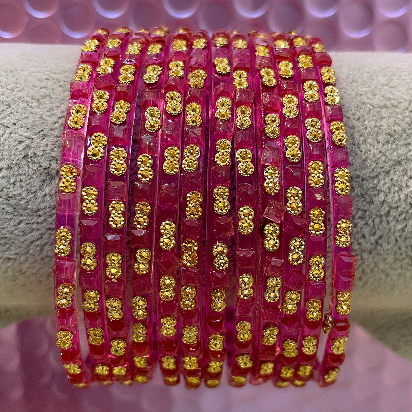 Designer Glass Bangles in various colours- Size 2.6/2.8