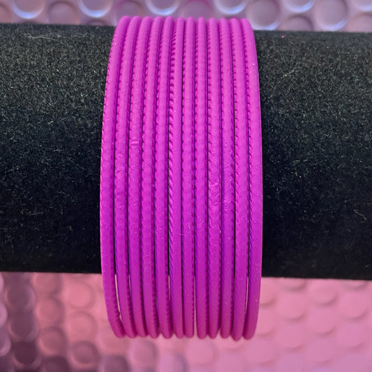 Fuschia Pink Plain Matte Metal Bangles