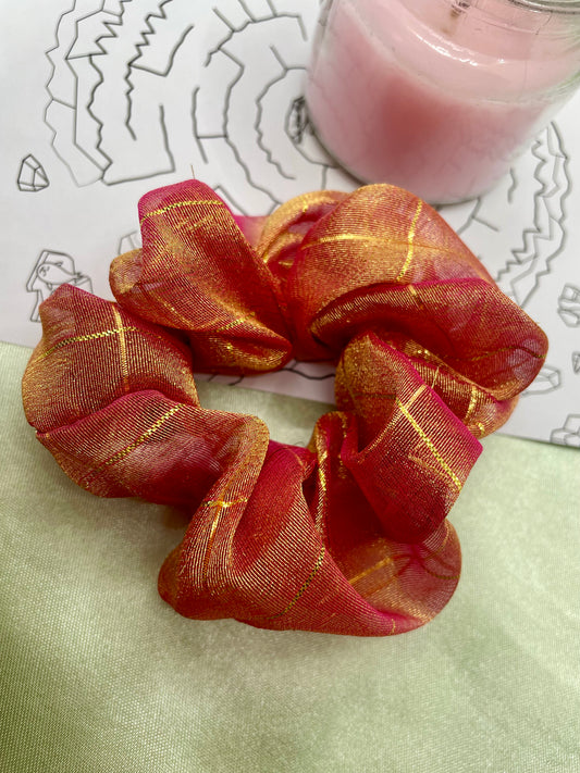 Burnt Red Organza Scrunchie