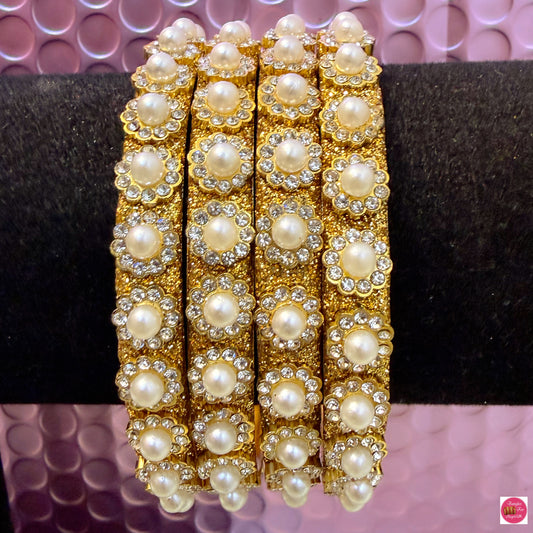 Gold Pearl Metal Karas