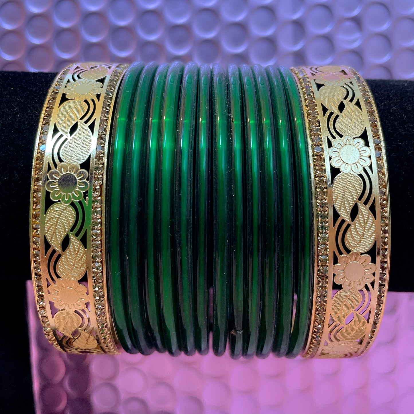 Gold Glass Bangles Sets- Various Karas