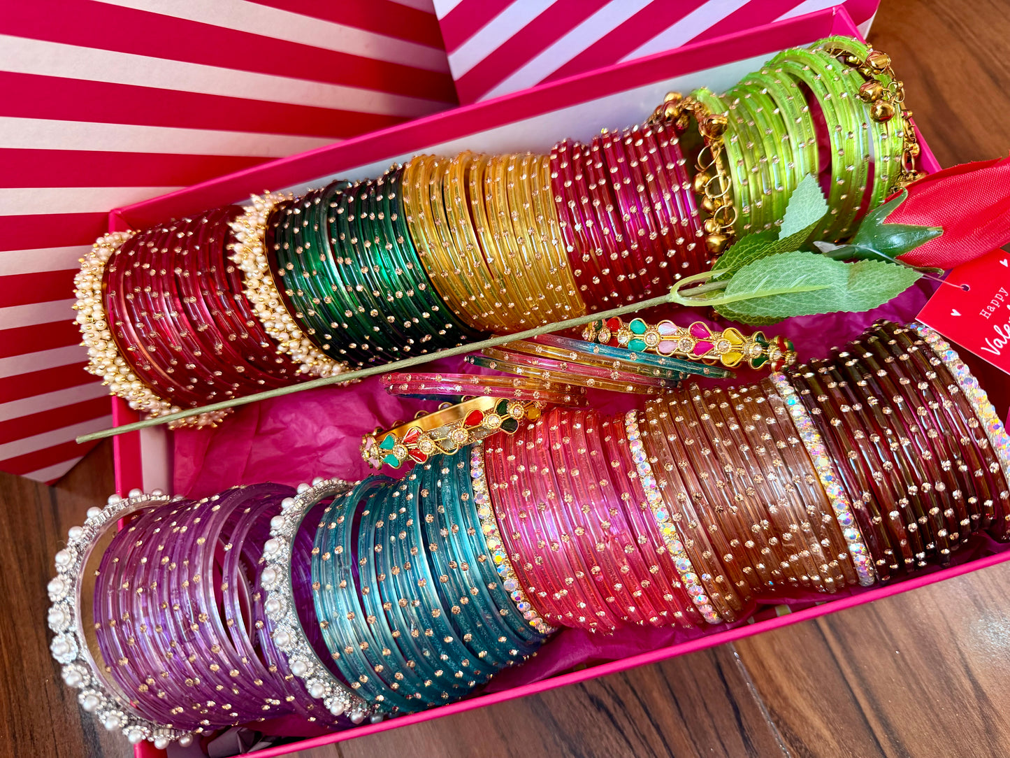 Glass Bangles Gift Box in assorted colors