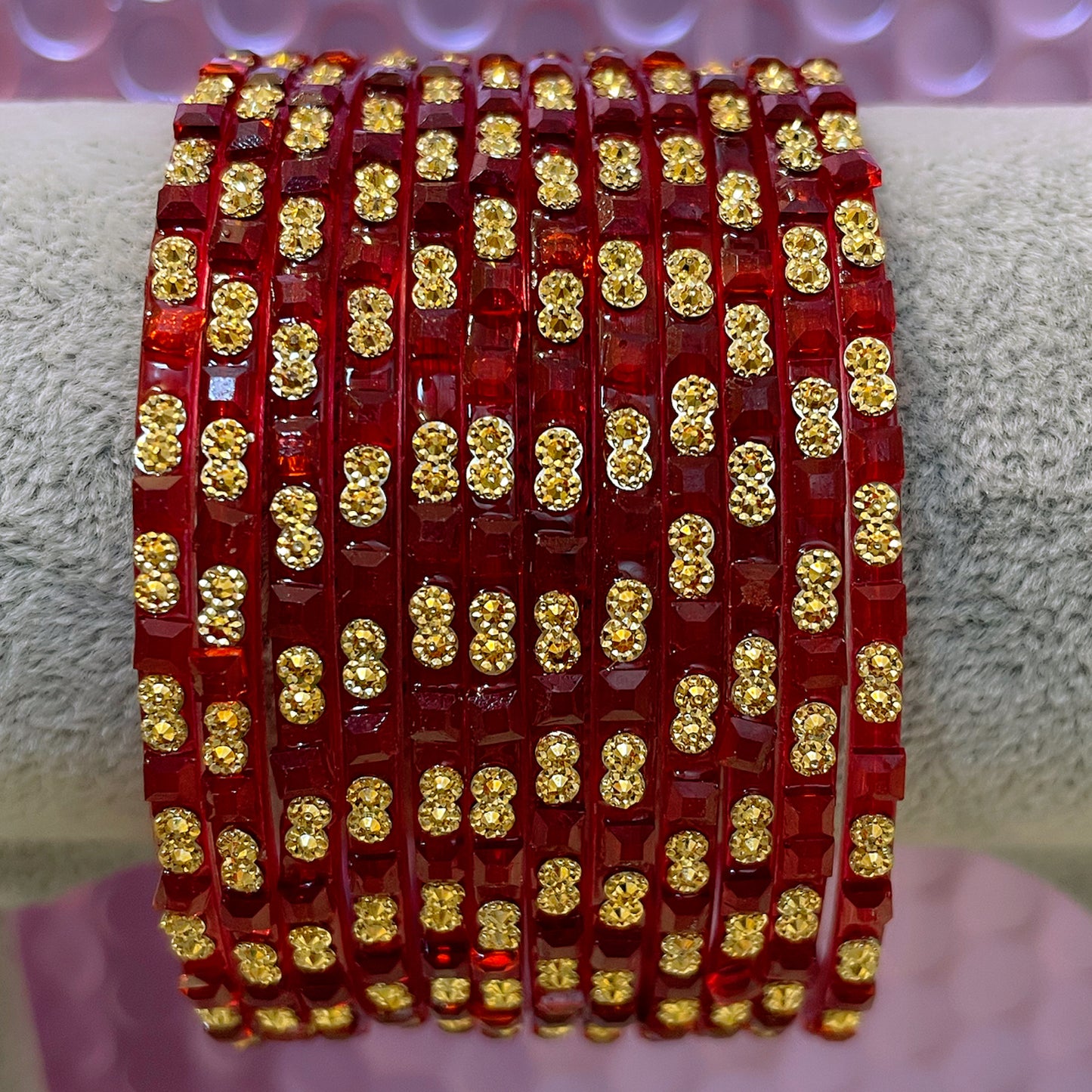 Designer Glass Bangles in various colours- Size 2.6/2.8