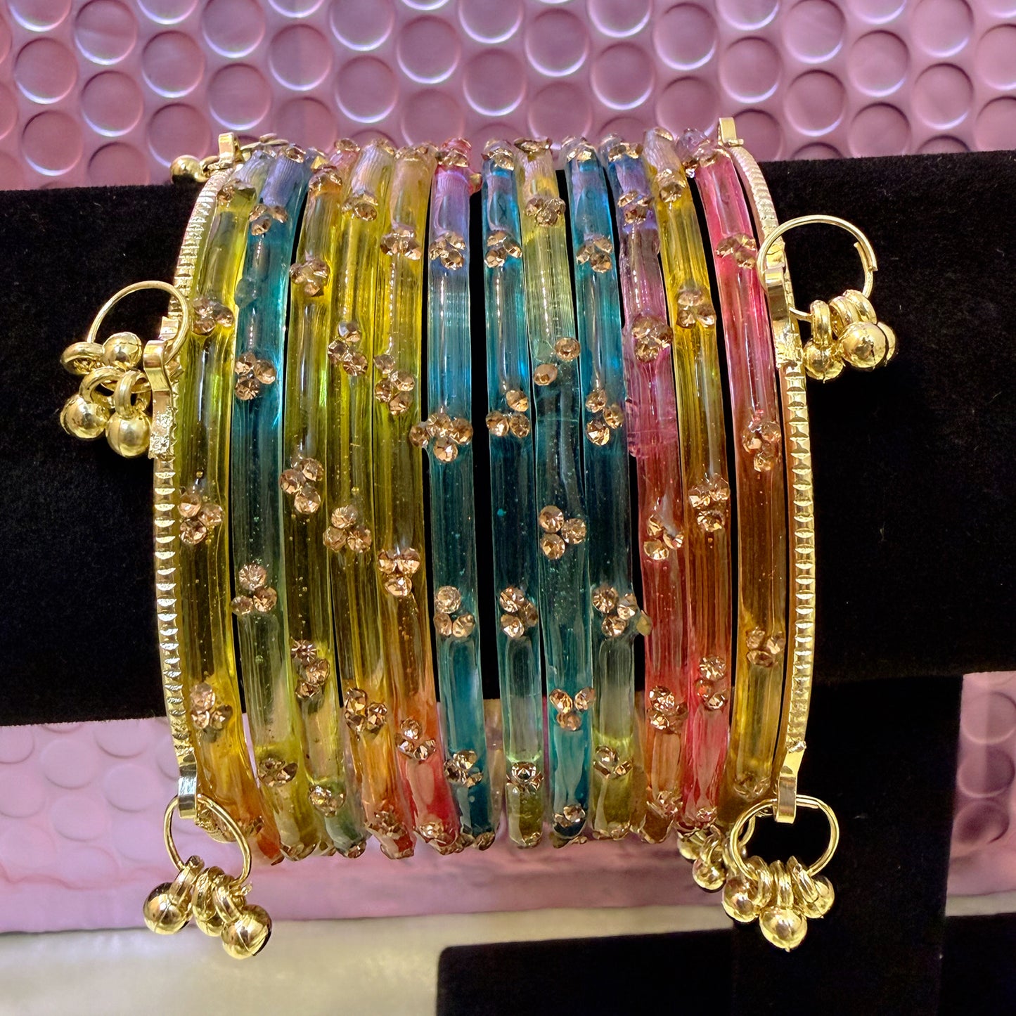 Kashmiri Glass Bangles Sets in assorted colors