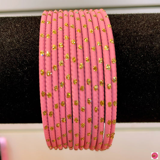 Peachy Pink Metal Bangles