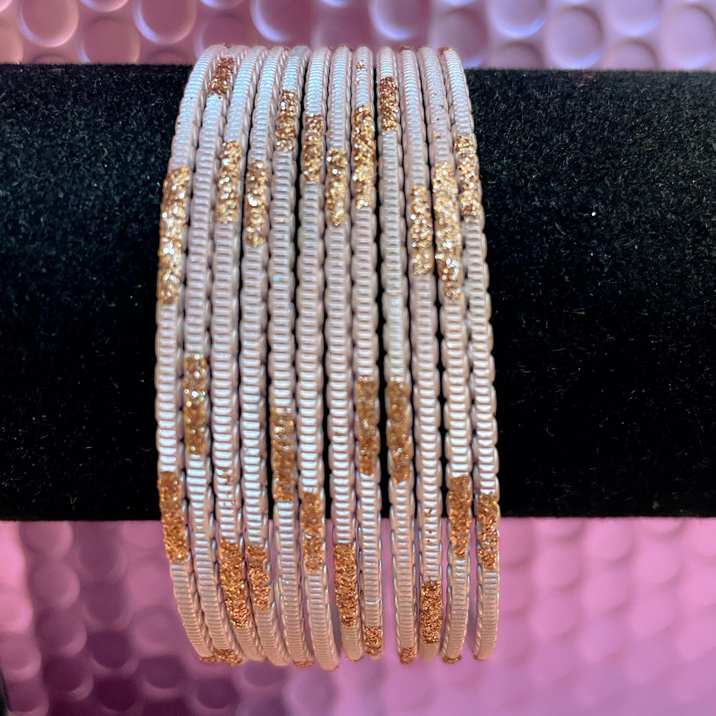 Peach Metal Bangles Set- Size 2.10