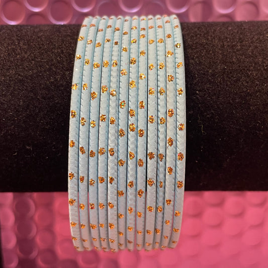 Baby Blue Metal Bangles- Size 2.12