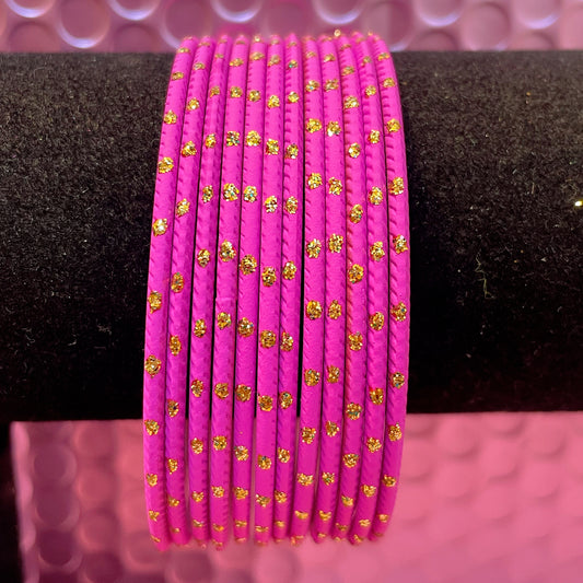 Dark Pink Metal Bangles- Size 2.12