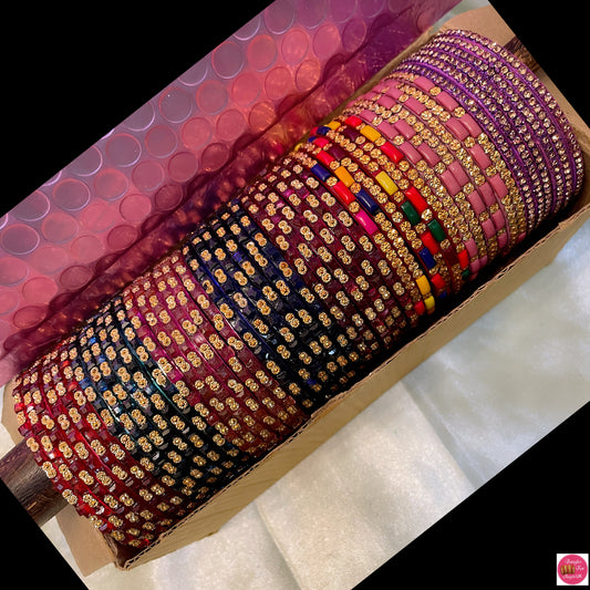 Designer Glass Bangles Combo Box- Size 2.6/2.8