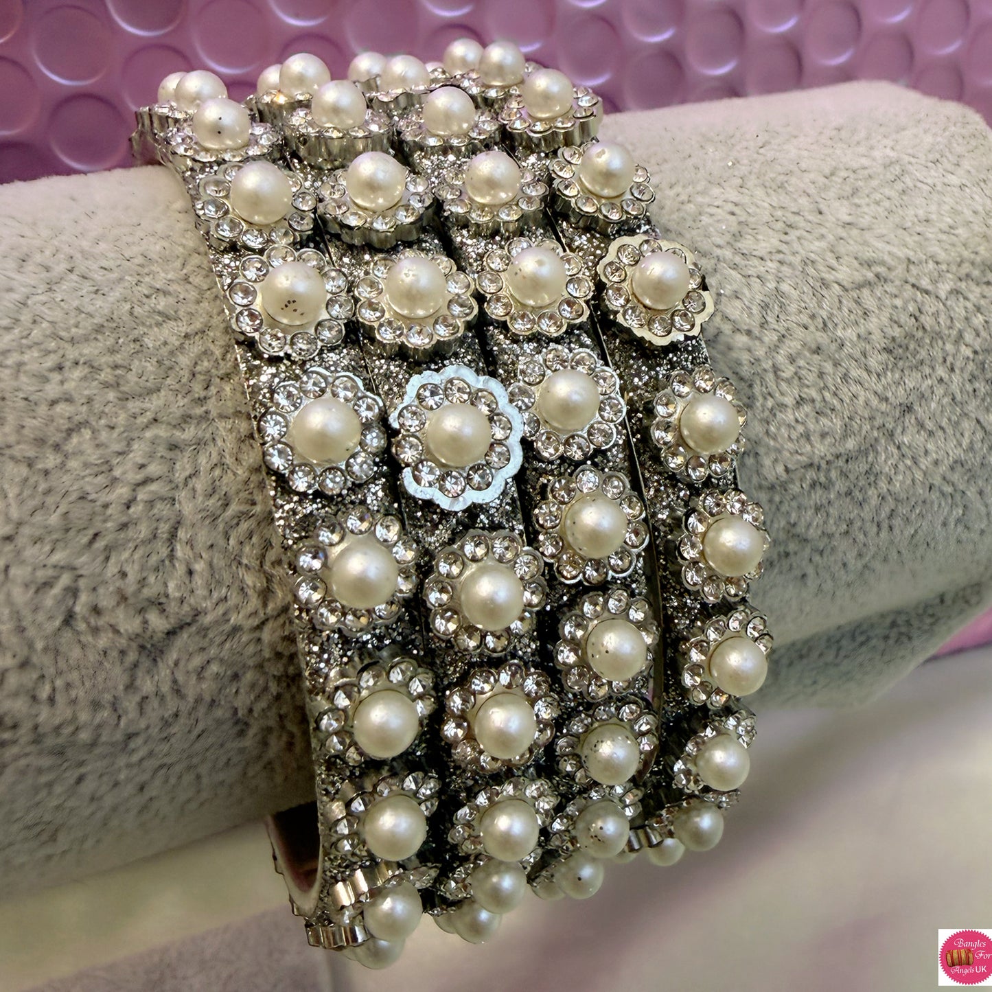 Silver Pearl Metal Karas