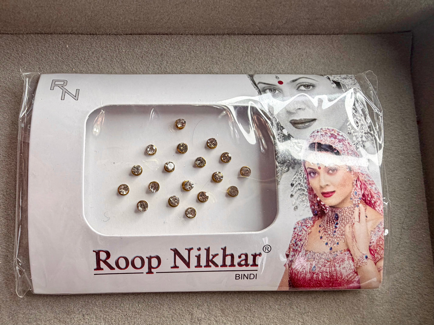 Gold White Stone Bindi- Small