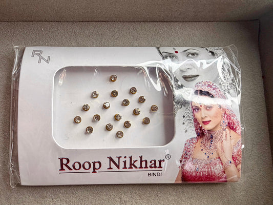 Gold White Stone Bindi- Small