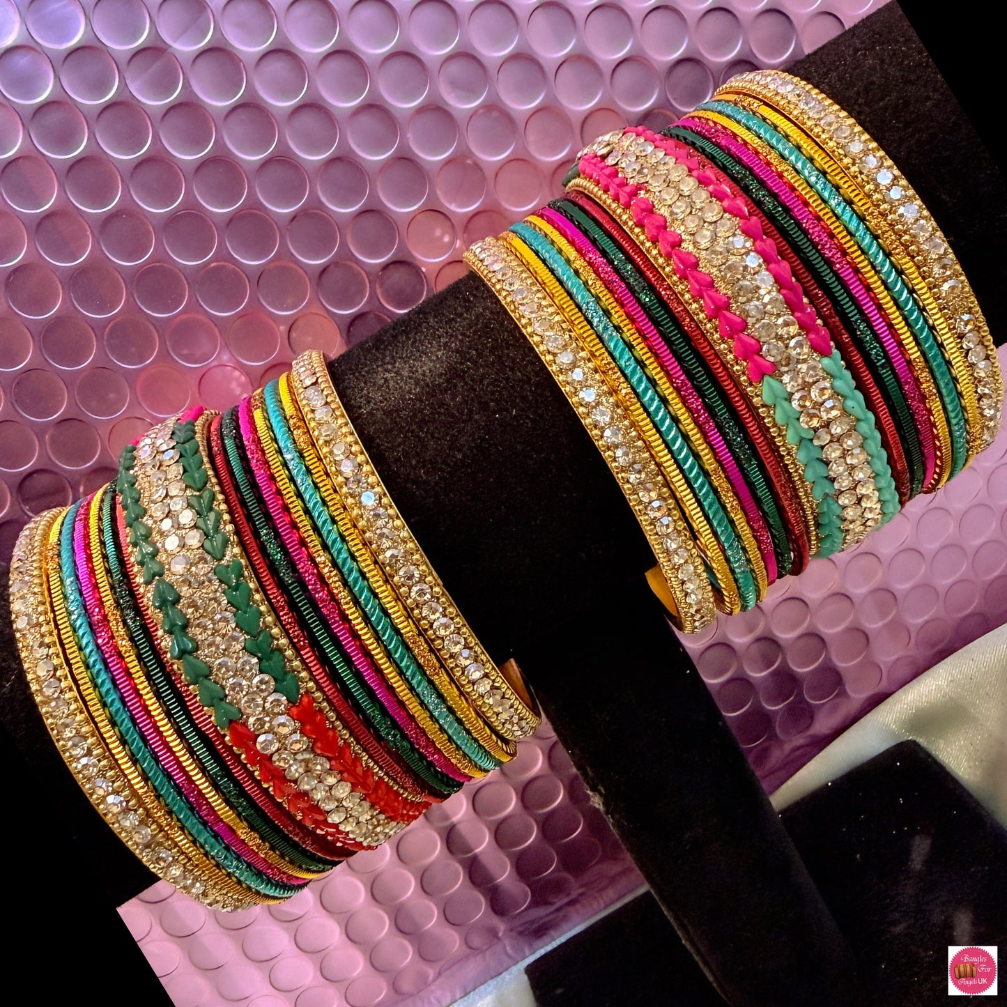 Multicoloured Metal Bangles Set