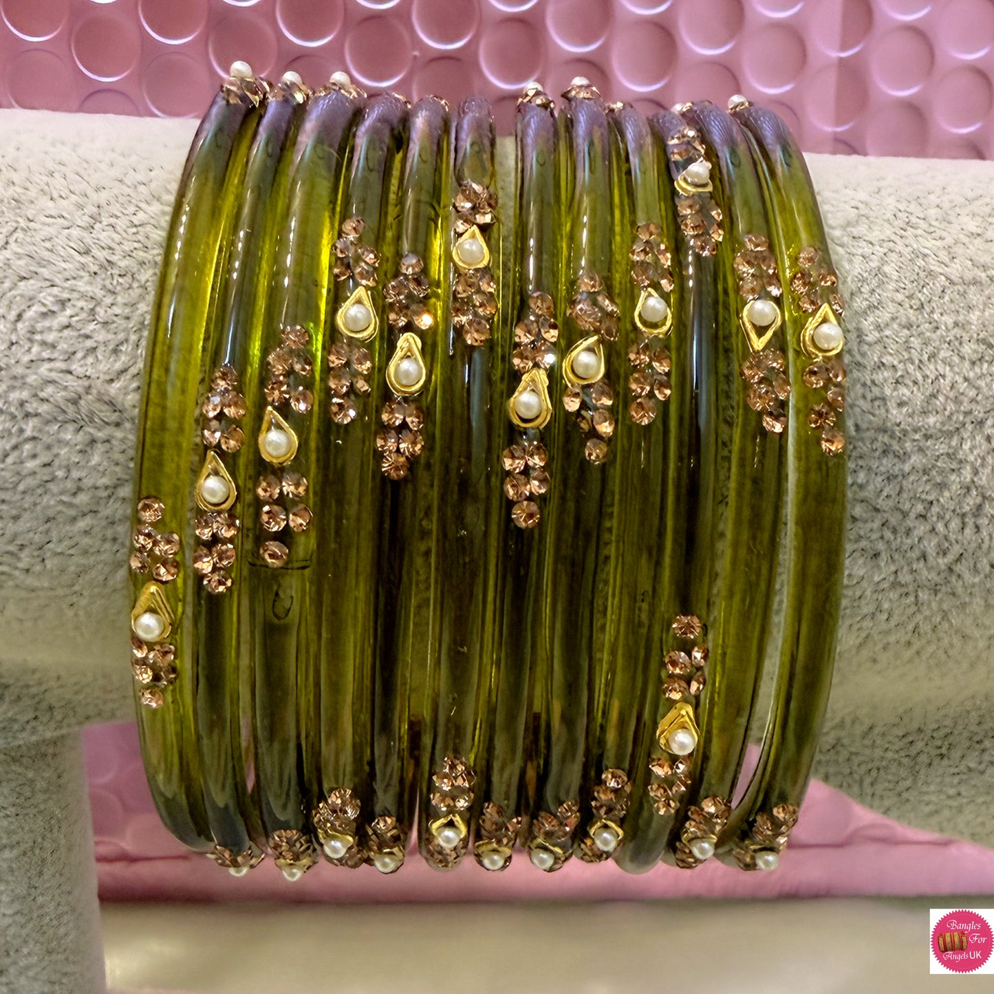 Pearl Glass Bangles in various colours- Size 2.6/2.8