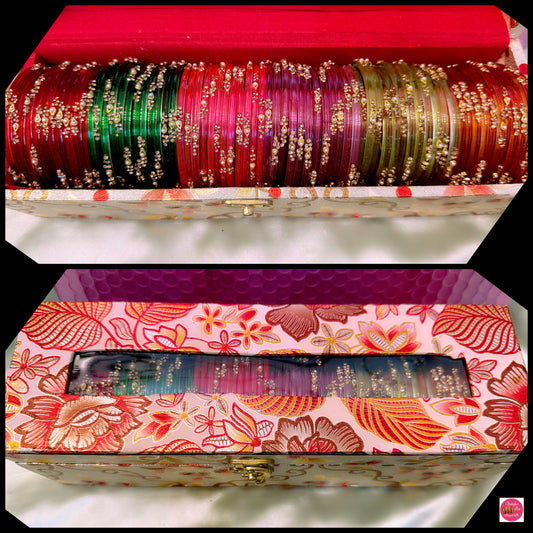 Pearl Glass Bangles Combo- 6 Sets