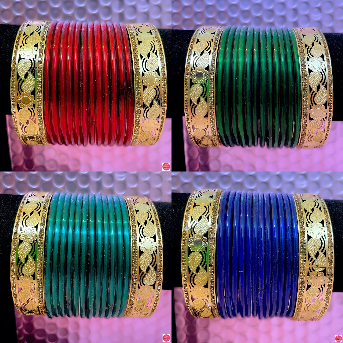 Gold Glass Bangles Sets- Various Karas