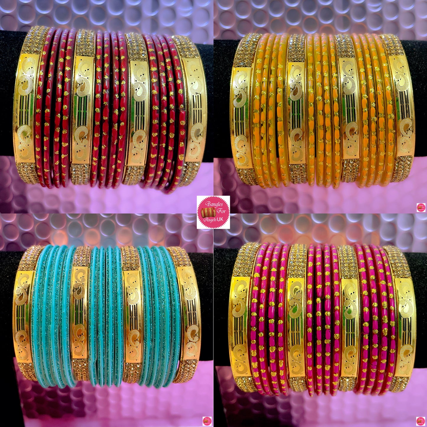 Gold Glass Bangles Sets