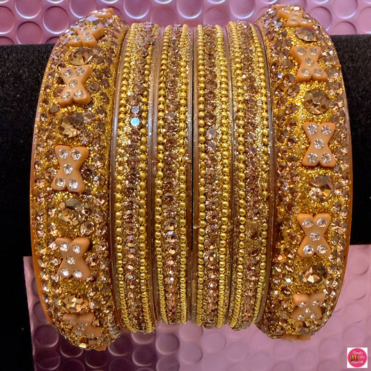 Gold Butterfly Bangles Set- Size 2.8/2.10