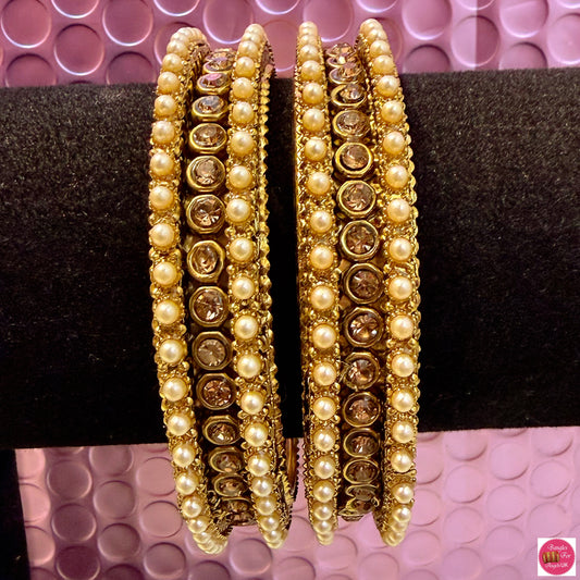 Gold Pearl Metal Karas