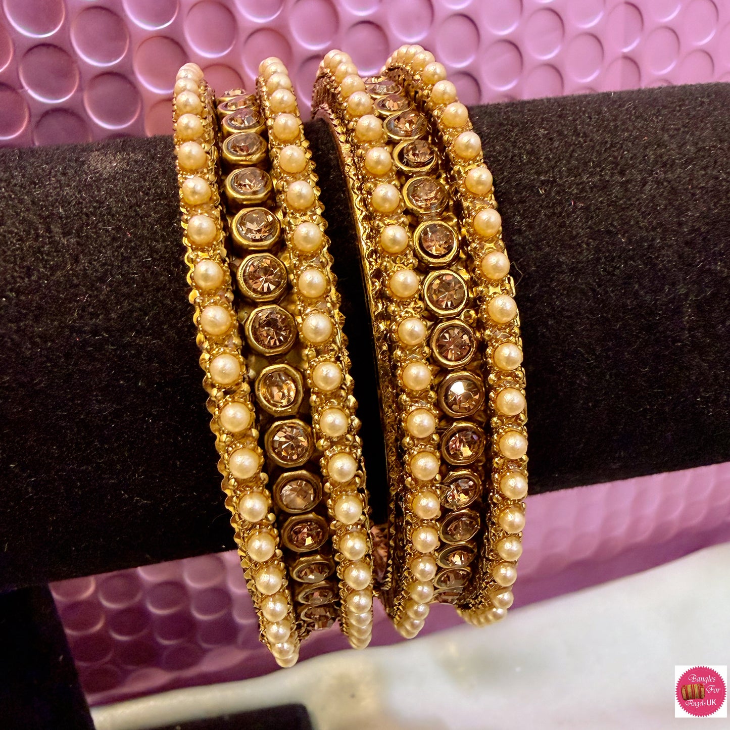 Gold Pearl Metal Karas