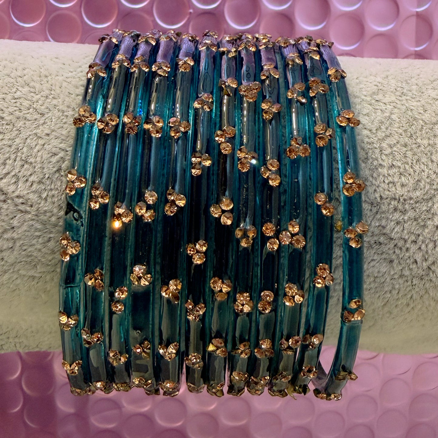 Zirconia Glass Bangles in various Colours- Size 2.6/2.8
