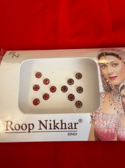 Maroon & Red Stone Bindi Pack