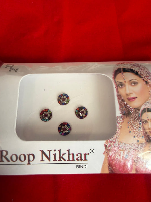 Multicoloured Maroon Bindi Pack
