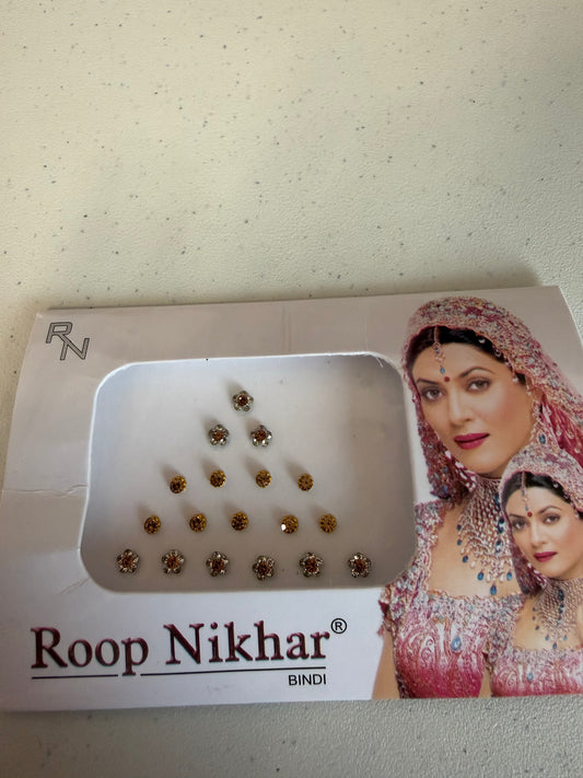Gold & White Stone Bindi