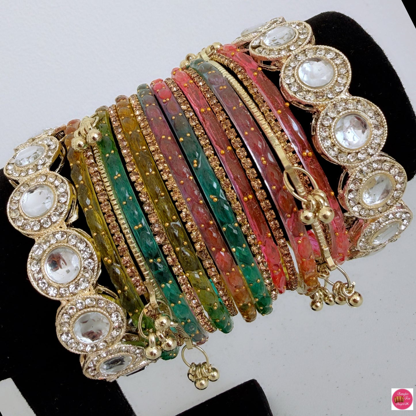 Multicoloured Kashmiri Mirror Glass Bangles Set