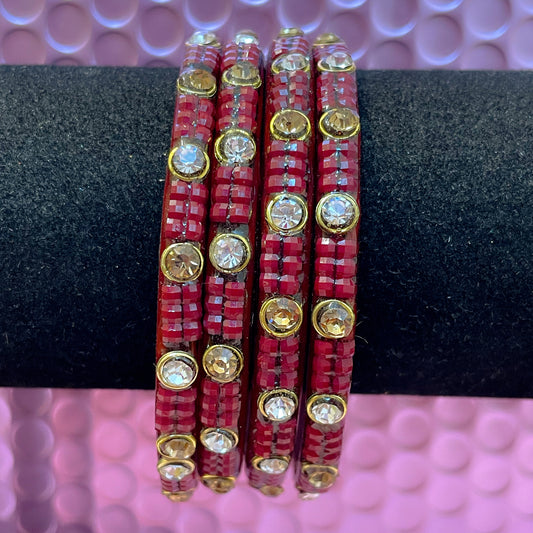 Maroon Glass Karas- Size 2.8