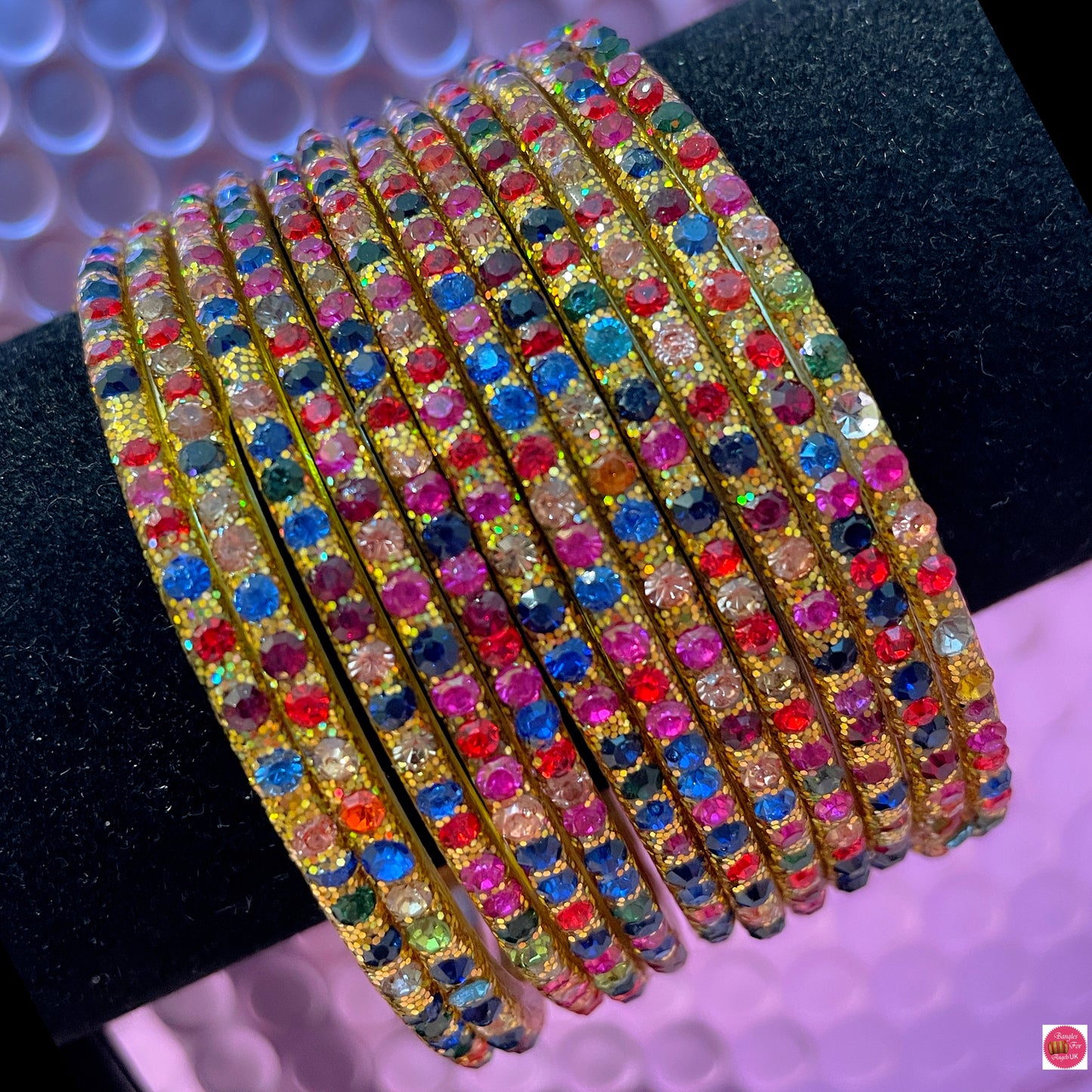 Multicoloured Zirconia Glass Bangles