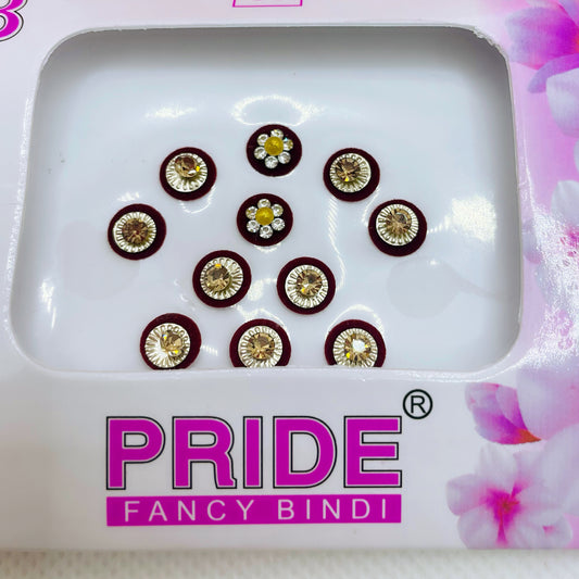 Maroon & Gold Stone Bindi Pack