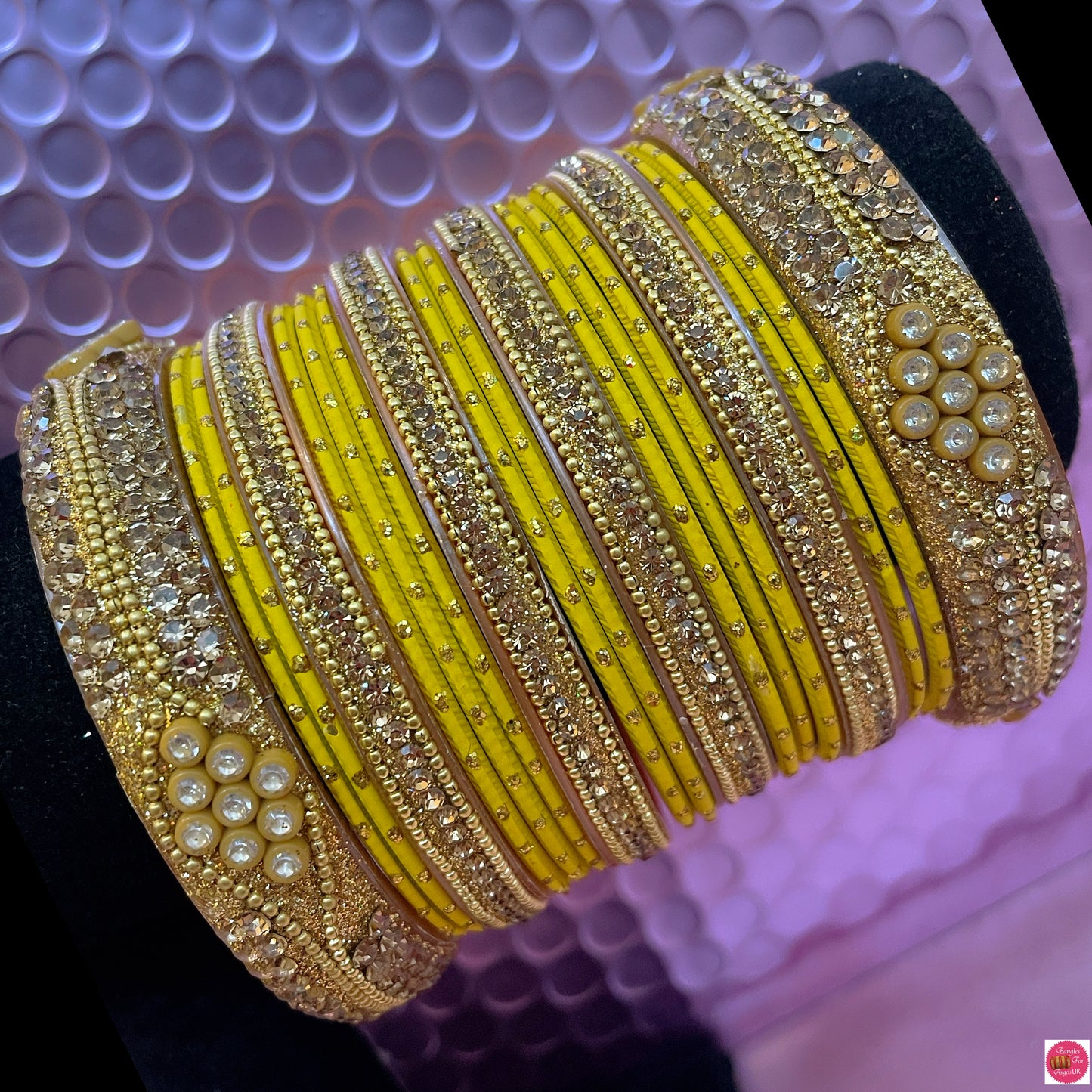 Gold Metal Bangles Sets Various Colours- Size 2.10