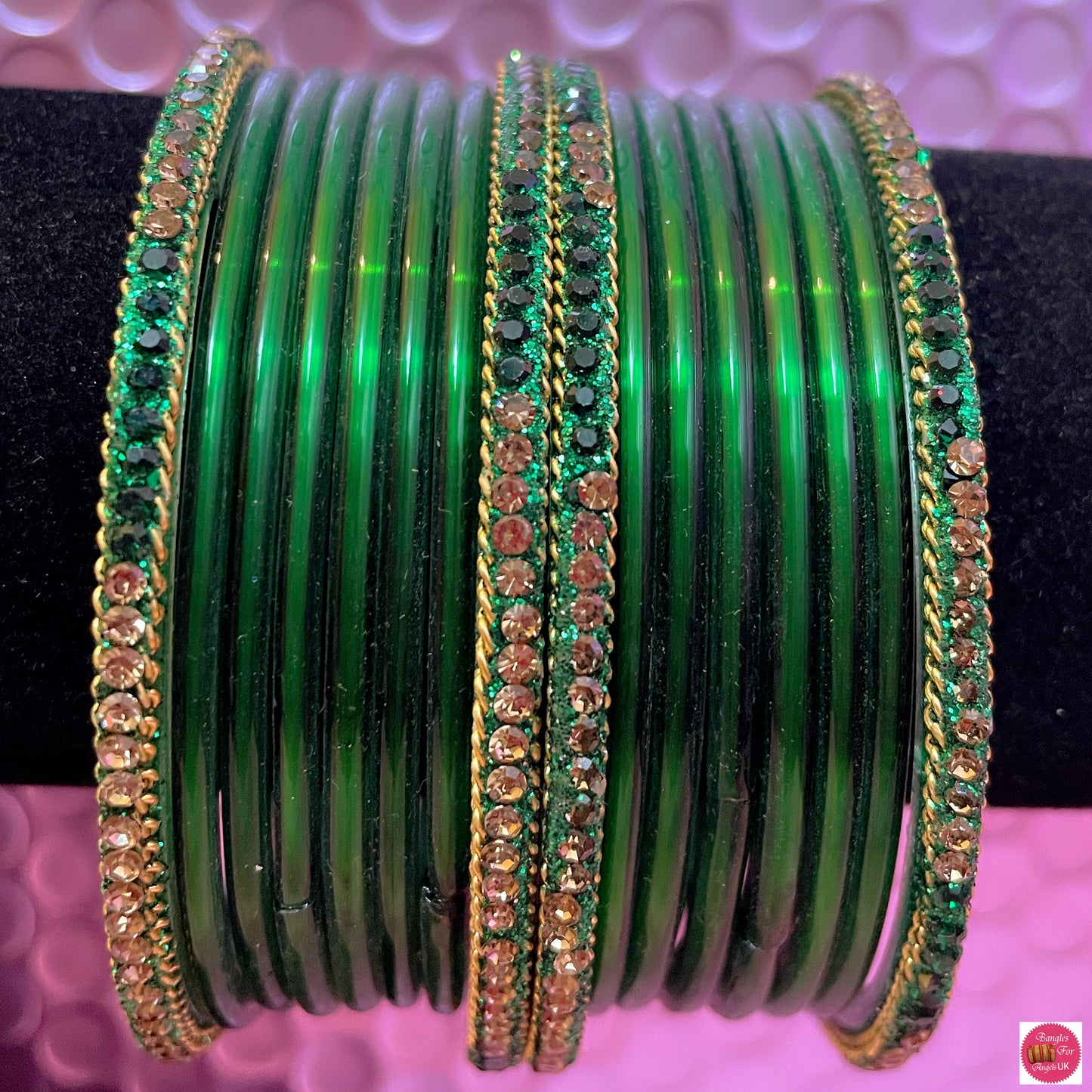 Pure Glass Bangles Set- Green