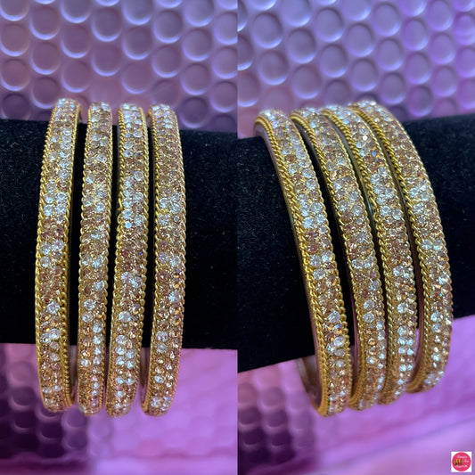 Designer Gold & Silver Diamante Glass Karas- Size 2.4/2.6