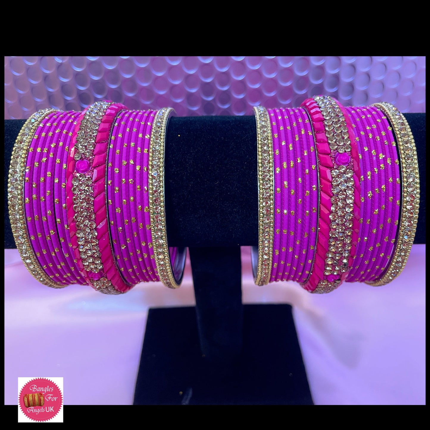 Various Colours Metal Bangles Sets- Size 2.10