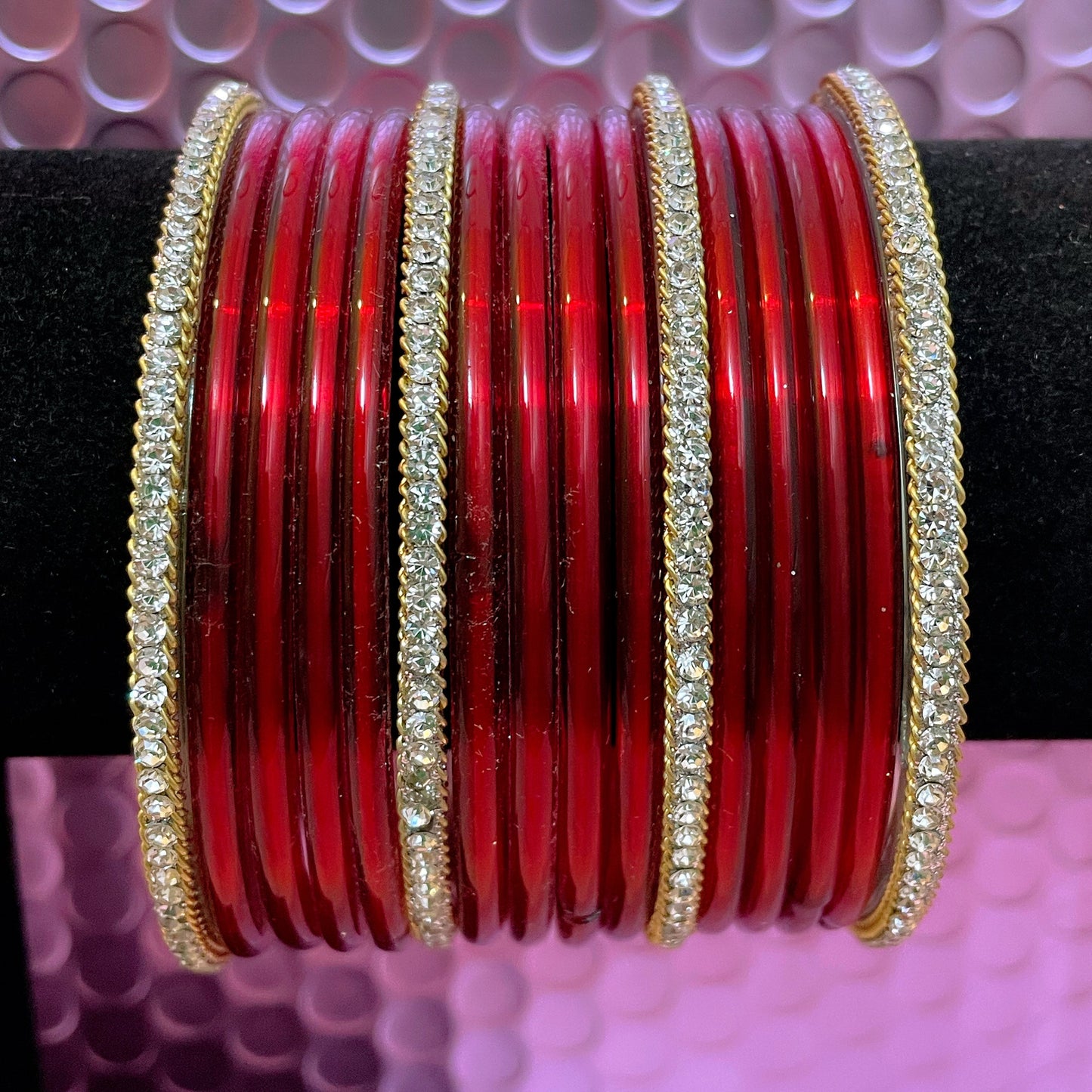 PureSilver Glass Bangles Sets Various Colours- Size 2.10