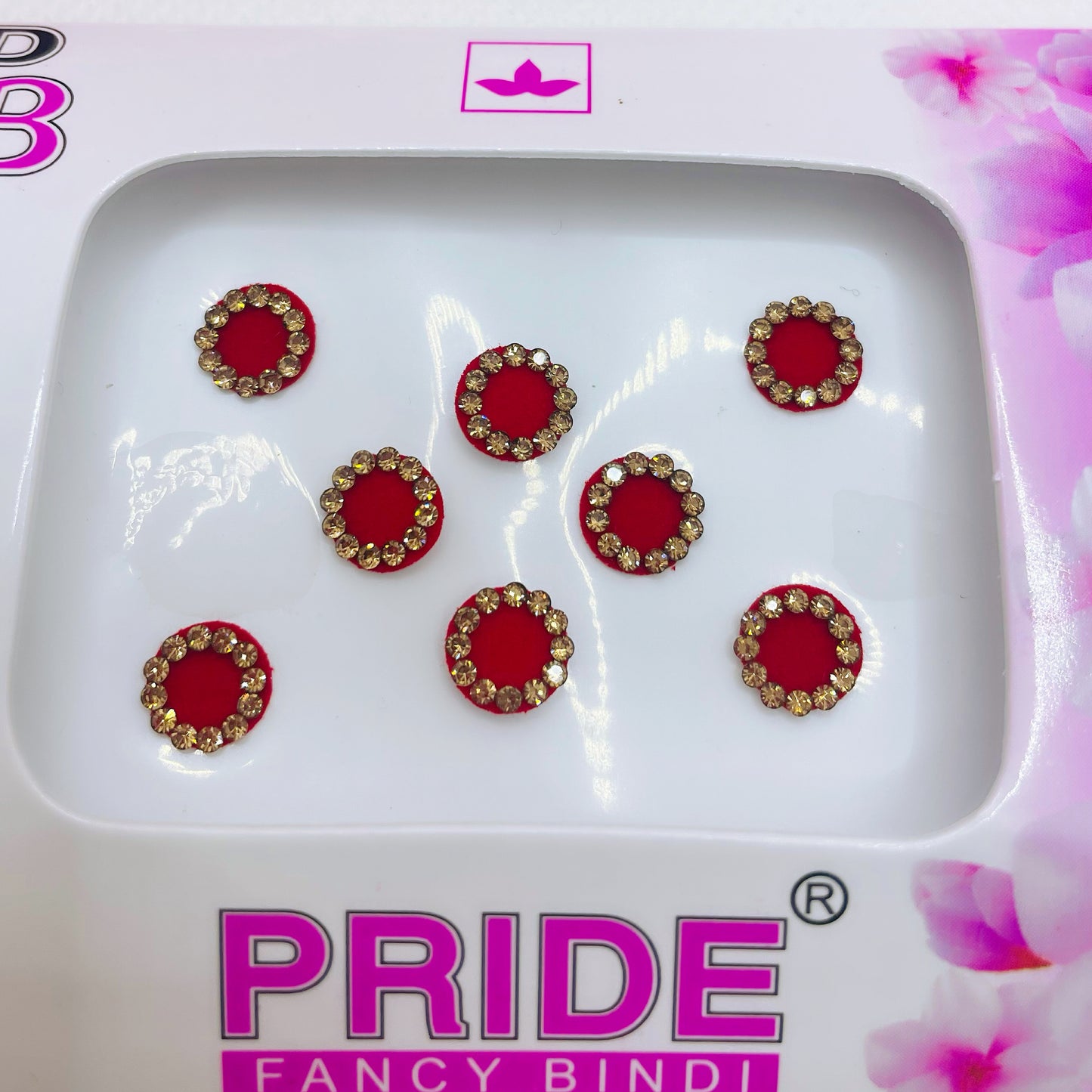 Red & Gold Stone Red Bindi Pack- Various Sizes